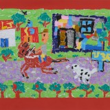 「馬にのっているぼく 」佳作　平賀　亜十夢 木野東小学校
