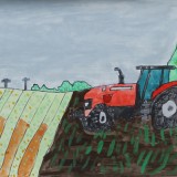 「はたけしごとをがんばるトラクター」佳作　大塚　陽向 下士幌小学校