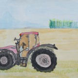 「トラクター 」佳作　渡辺　蘭菜  音更小学校
