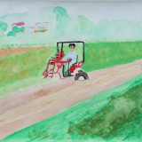 「農村の風景 」金賞　玉田　美咲 下士幌小学校