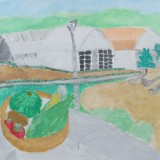 「学校から見た風景 」銀賞　小坂　太星 豊田小学校