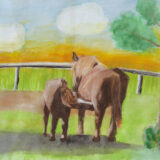 金賞　増子日彩さん
『十勝牧場の親子』